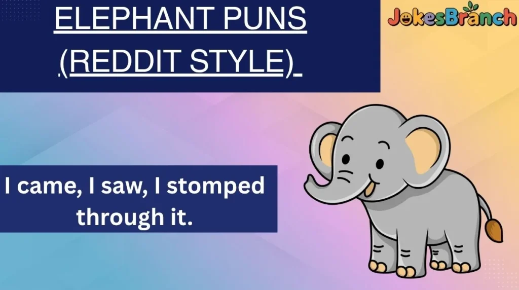 Elephant Puns (Reddit Style)